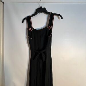 Eileen West Black Maxi Dress with Pink Accents